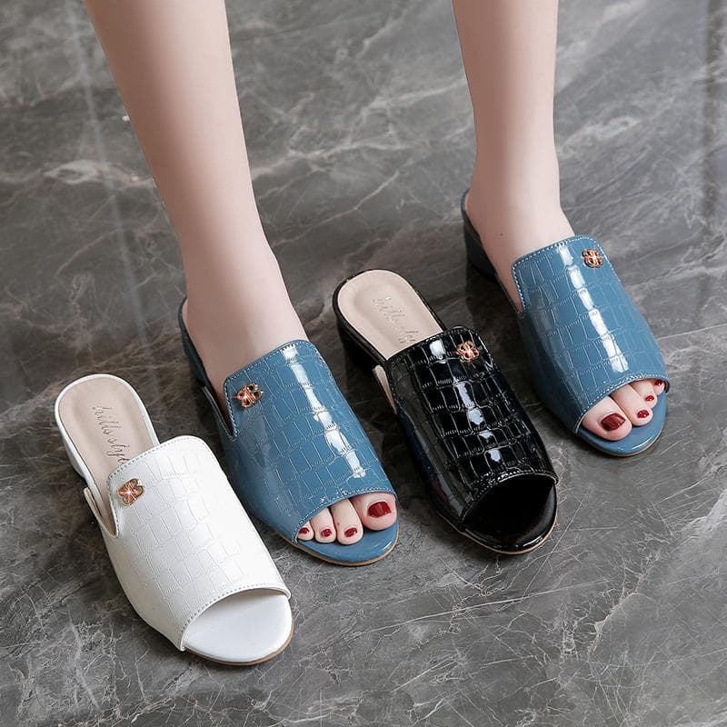 Damesko Rød Sexy Mykt Lær Dame Flip-flops Tøfler Sommer Mote Hæler Slides Sko For Jenter Komfortable Sandaler cm Hvit
