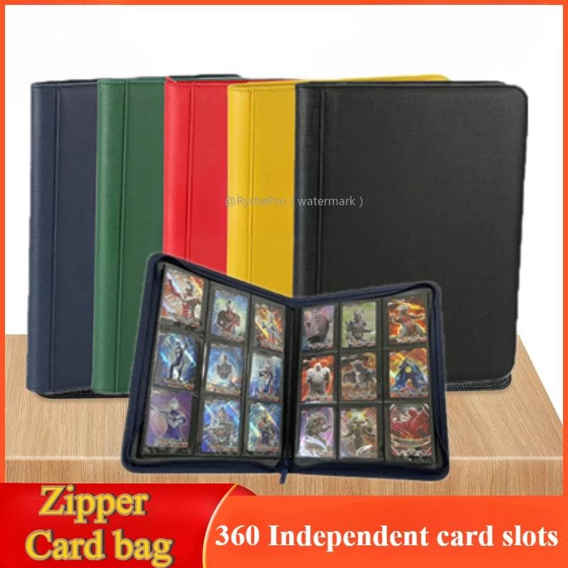 Samlekortperm 9 lommer PU-deksel Samlekortperm for 360 Premium Bok Solid Kortholder Album for YuGiOh MTG Grønn