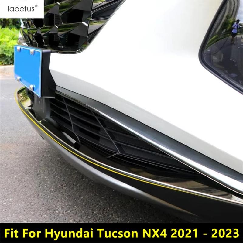 For Hyundai Tucson NX4 Bil Front Nedre Støtfanger List Dekorasjon Deksel Trim Rustfritt Stål Tilbehør Utvendig
