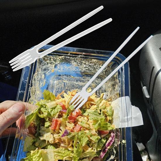 2-i-1 Gaffel Spisepinner Kombinasjon Gjenbrukbart Spiseverktøy for Sushi Nudler Lett Bærbart Redskap Allsidige Asiatiske Kjøkkenpinner Svart