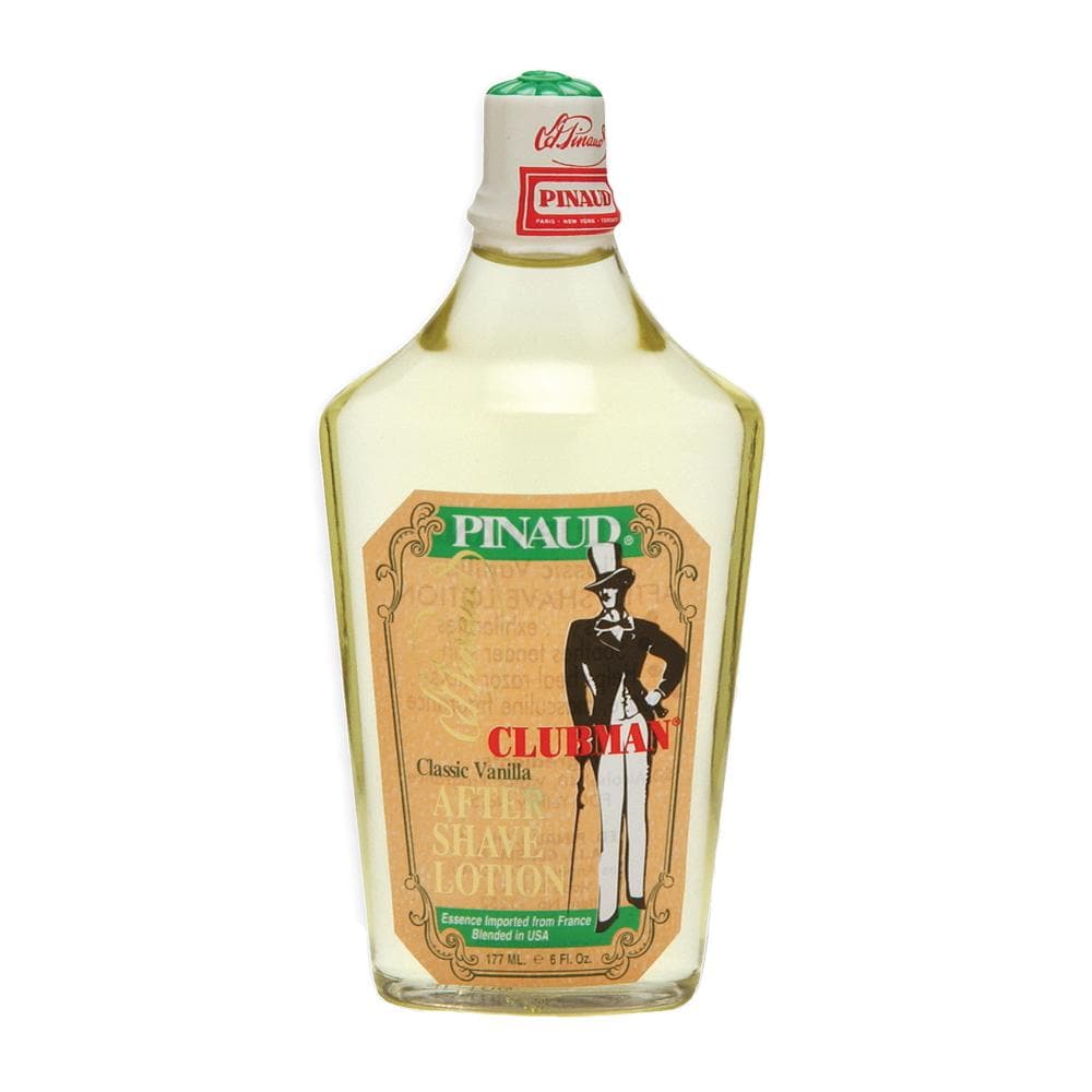 Clubman Pinaud Classic Vanilla Etterbarberingslotion (177 ml) – Forfriskende Aftershave for Menn, Fuktighetsgivende Post-Shave Lotion, Produsert i