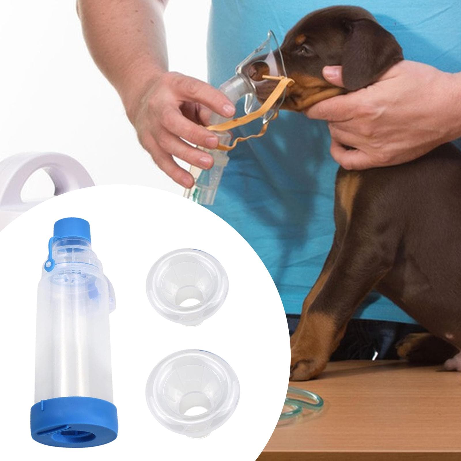 Kjæledyr Inhalator Spacer Kammer for Liten Hund Kjæledyr Bærbar Reise Katter Bruk Nebulisator Inhalator Maske Dyre Pusteapparat
