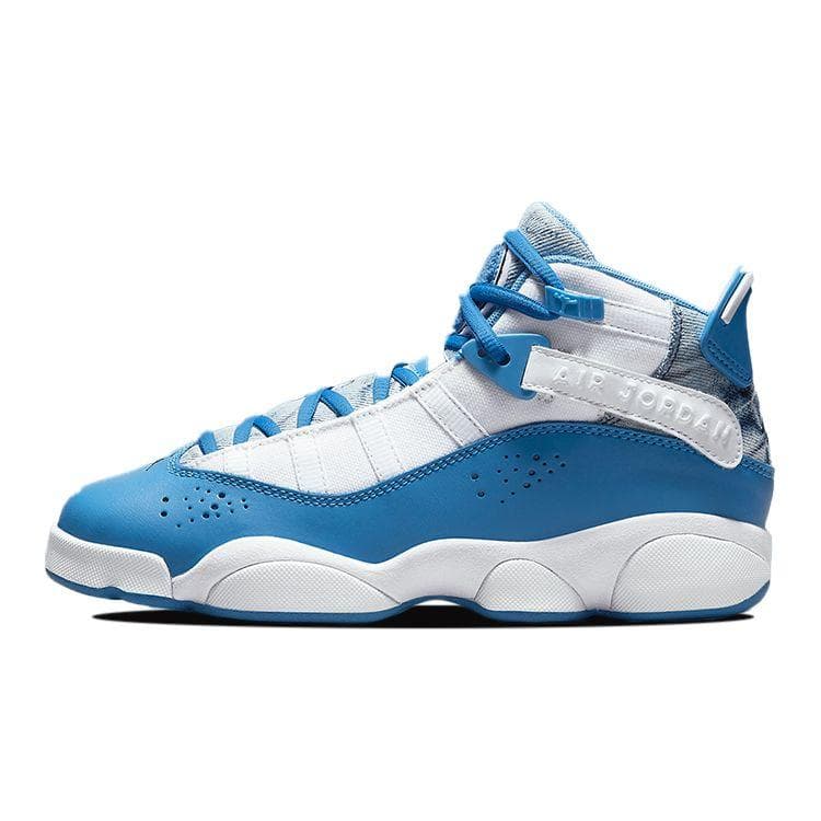 Air Jordan 6 Rings GS Bleached Denim Barnesneakers Hvit Dutch-Blue DM8956-100 cm