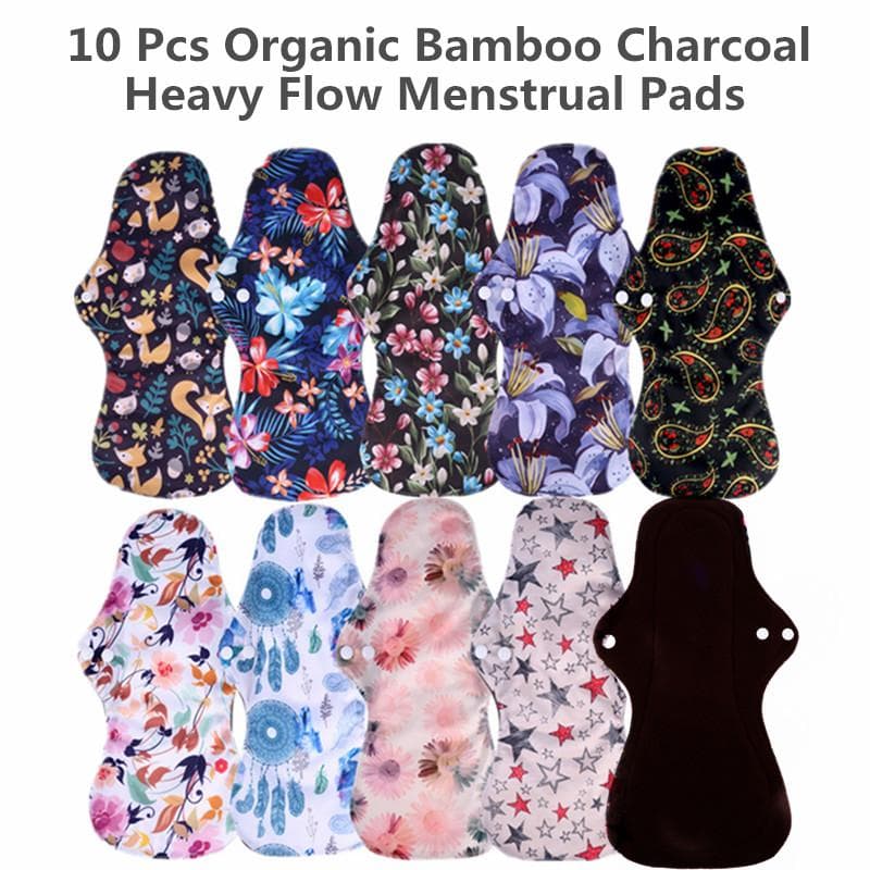 10 stk Heavy Flow Mama Cloth Menstruasjonsputer Gjenbrukbare sanitetsbind