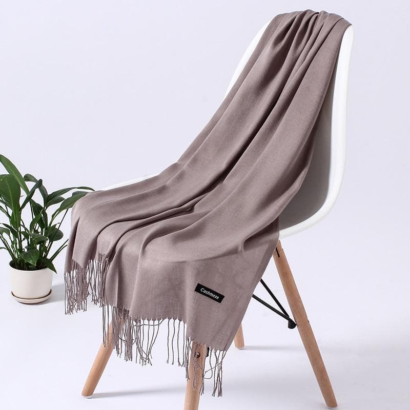 Kvinner Solid skjerf Cashmere Feeling Pashmina Sjal Dusk Hijab Hode Wraps Femme Tynn Vår Vinter Skjerf Foulard Bufanda 70cm