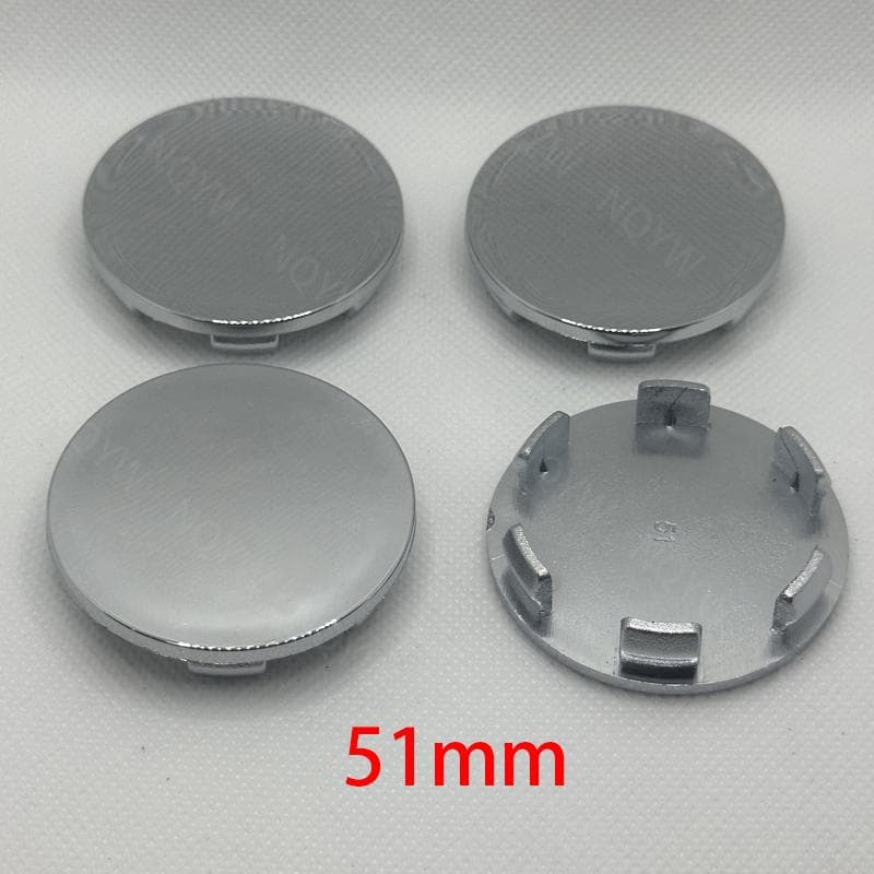 4 stk/sett 51 mm navkapsler for bilhjul ABS Ingen logo Bilhjul Støvtette deksler Bilhjuldekorasjoner Eksteriør Biltilbehør Svart