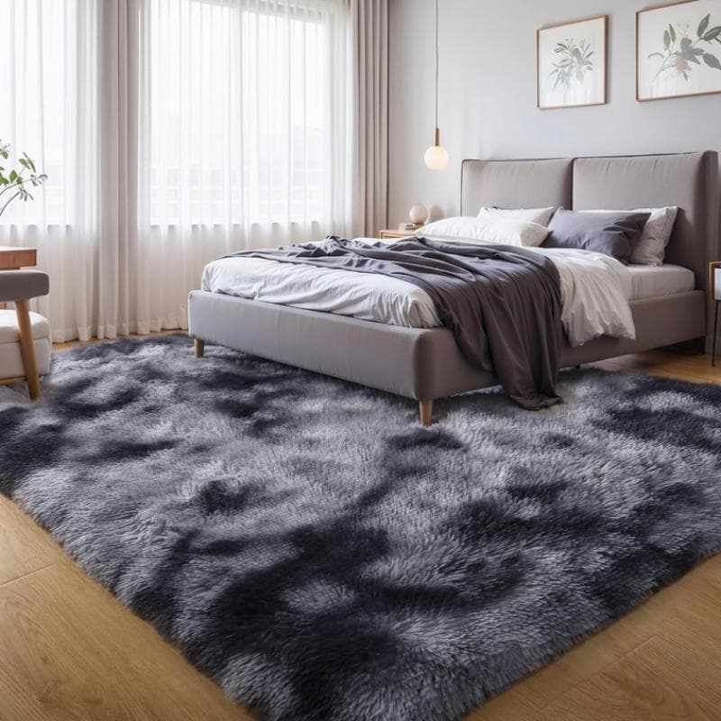 Mykt raggteppe til soverom, Ultramykt lodden plysjteppe som kan vaskes til stue, barnerom for gutter og babyer, studenthybel, tie-dye grått moderne