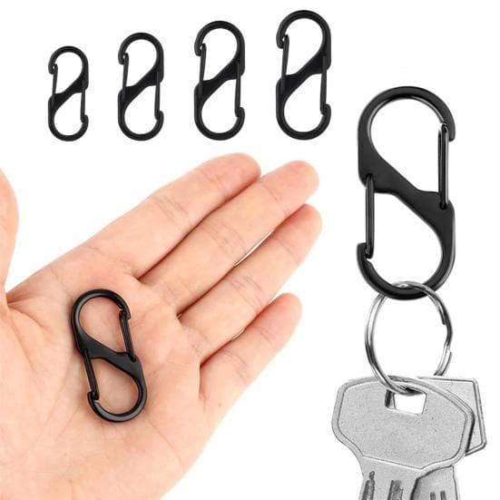 10 stk Carabiner Glidelås Clips Dual Spring S Carabiner Dobbel-endede Glidelås Trekklåser Designspenne Špning Anti-tyveri