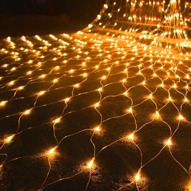 1 stk LED Nettskjerm Fairy String Lights Julepynt Nyttår Utendørs lys Jialan Street Jialan 1,5x1,5m 96LED WBL varm hvit farge