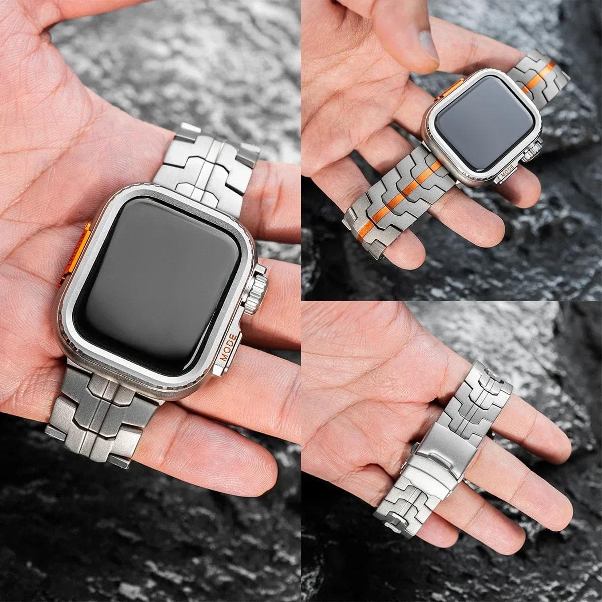 Luksus Titanarmbånd + Kasse for Apple Watch Ultra Rem 44mm 45mm 46 49MM Titankobling for IWatch Serie 10 9 8 7 6 5 4