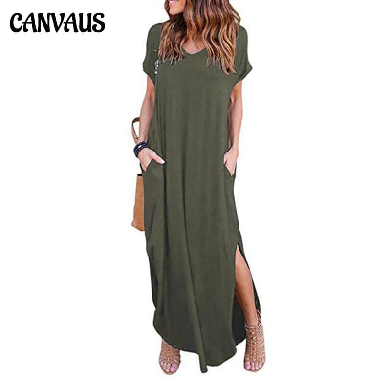Plus Size 5XL Sexy Damekjole Sommer 2022 Solid Uformell Kortermet Maxikjole For Dame Lang Kjole Damekjoler cm Hvit