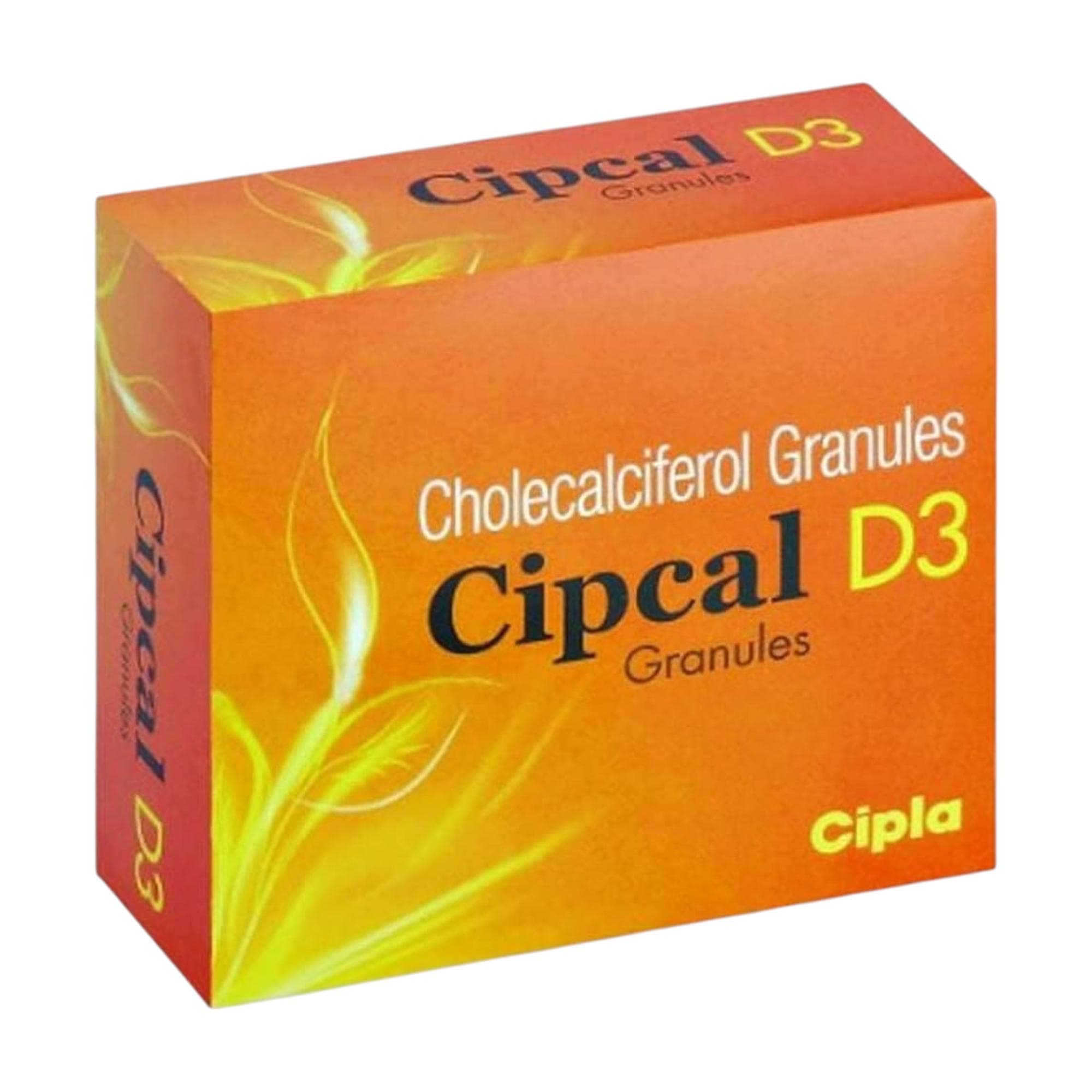 Cipla Cipcal D3 vitamin D3 granulat for bein- og leddhelse | 60 000 IE | 20 poser à 1 g | Støtter kalsiumopptak og -styrke