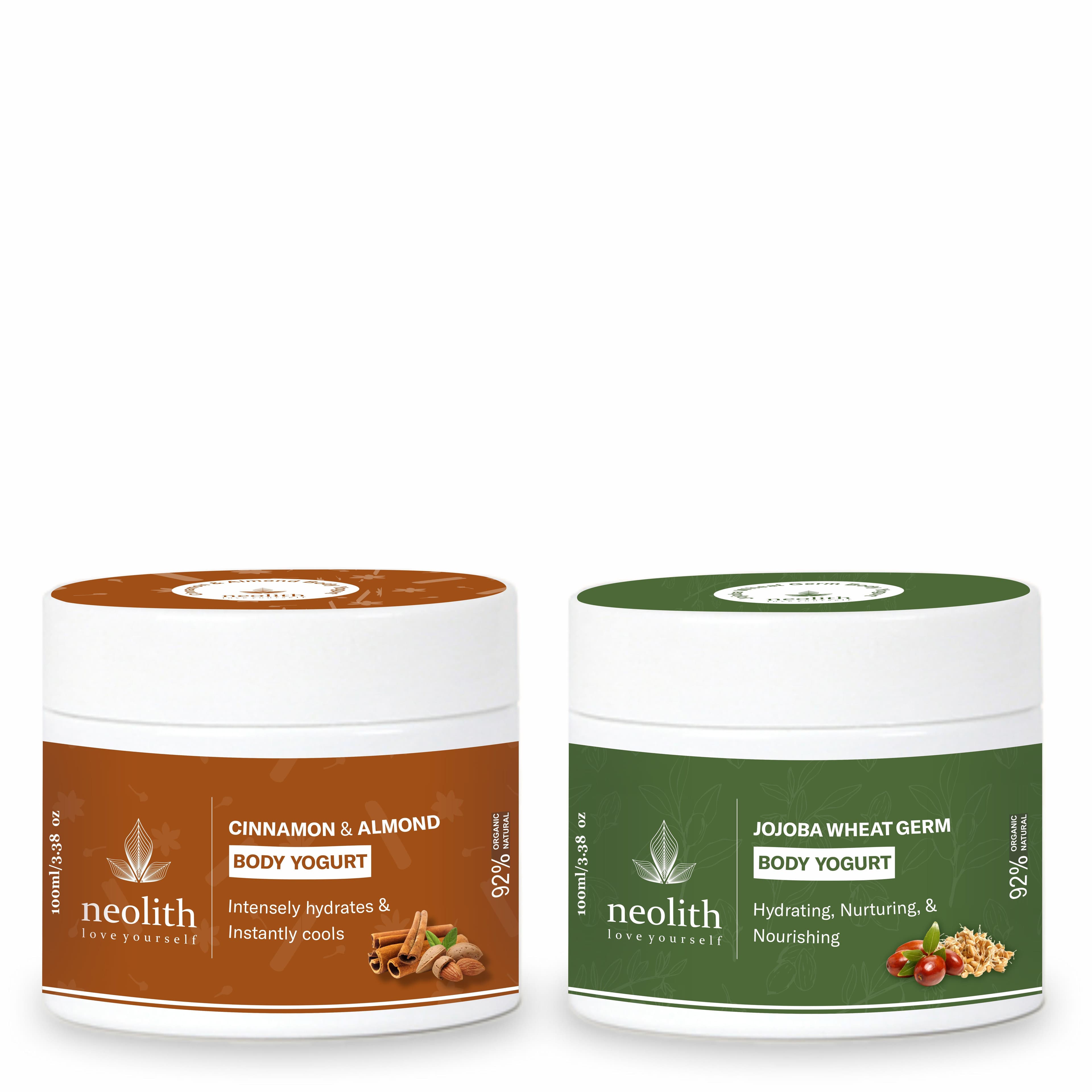 Cinamon Mandel Body Yoghurt + Jojoba Wheatgerm Body Yoghurt kombinasjonspakke Hvit