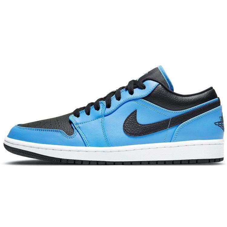 Air Jordan 1 Low University Blue Black Herresneakers Hvit 553558-403 cm
