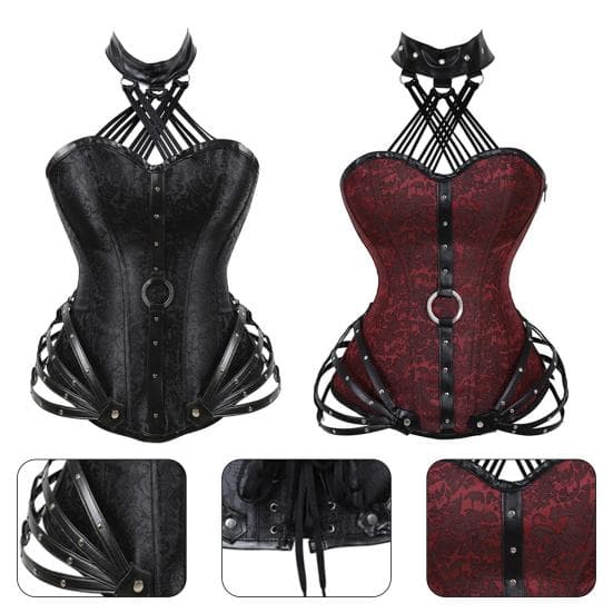 Damekorsett Sexy 11 stålbein polyester midje slanking Shapewear Bodysuit for Party cm Rød