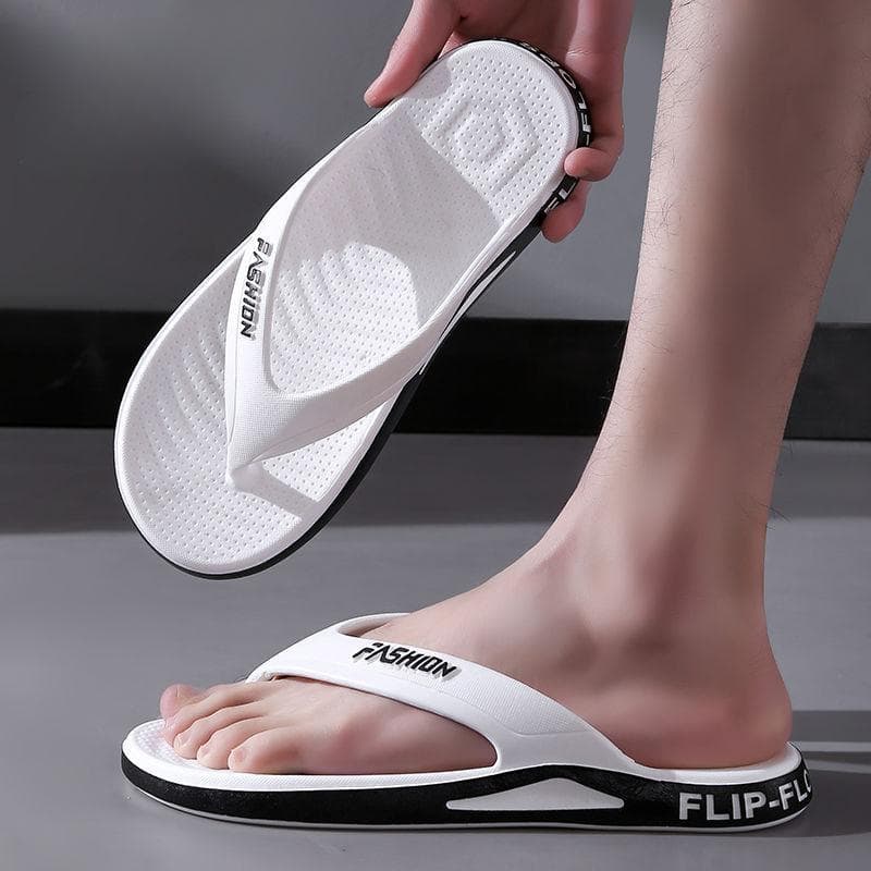 Herre Flip-flops Komfortable Myke Såle Slides Lettvekt Sommer Strand Utendørssko cm Svart/Hvit