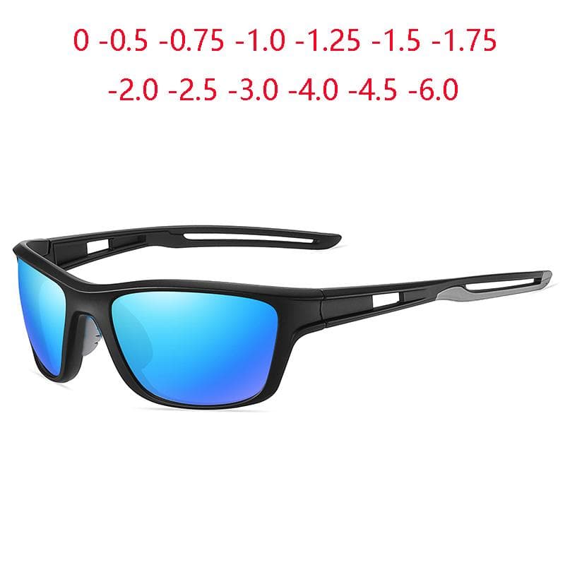 Utendørs Sport Anti-Glare Myopi Solbriller Menn UV400 Nærsynt Resept Solbriller Dioptri 0 -0,5 -0,75 Til -6 cm