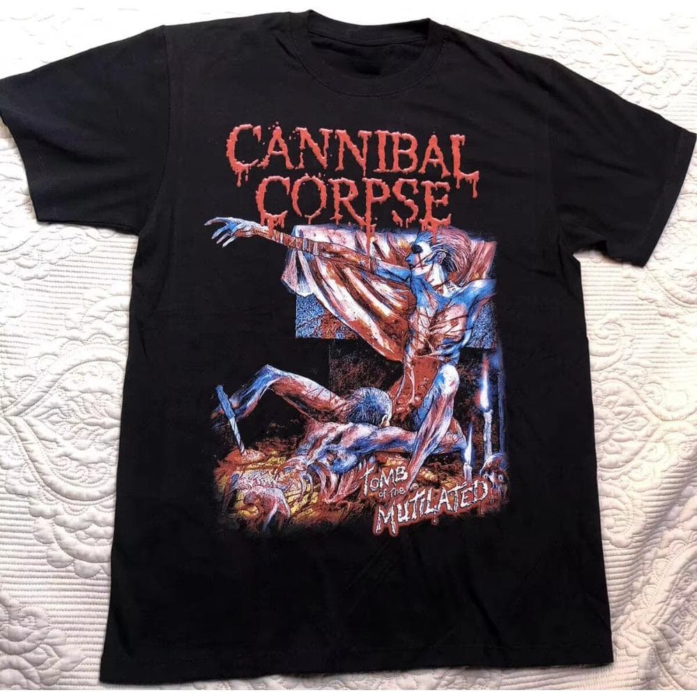 Cannibal Corpse Bandskjorte Stor Tomb of The Mutilated Svart Dødsmetall Musikk Menn Kvinner T-skjorte Sommer Bomull Trykk Kortermet cm