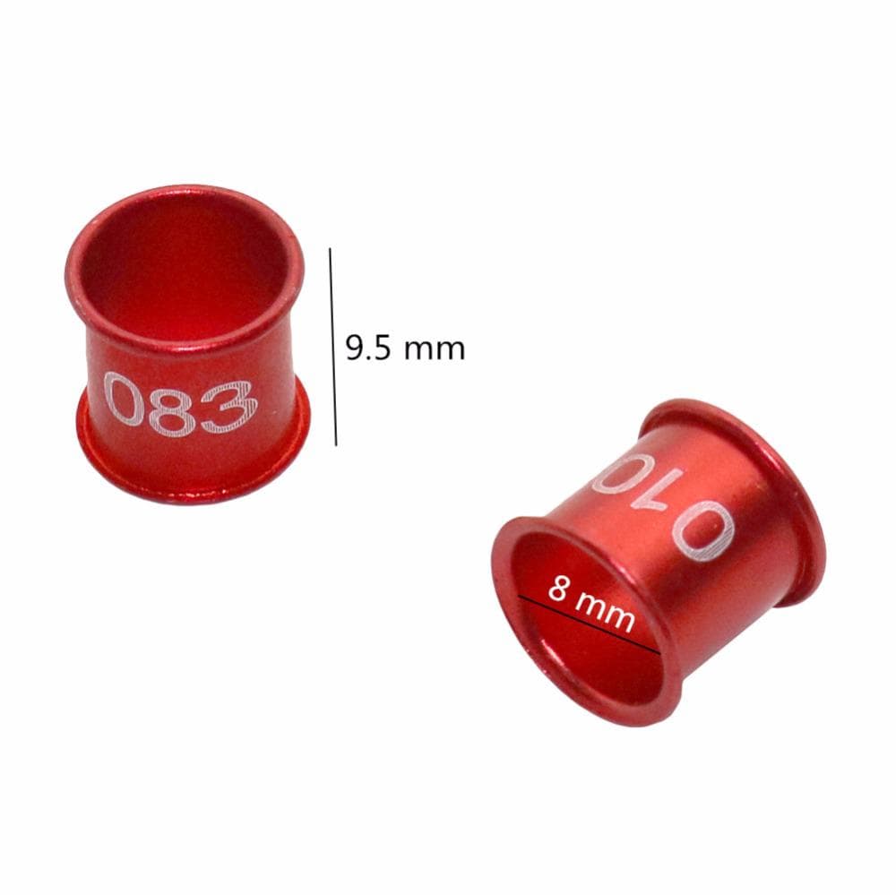 100 stk 8mm Diameter Fugl Due Digital Aluminium Fotring Tilpasset 4 Farger NR.001-100 Aluminium Digitale Ringer gull