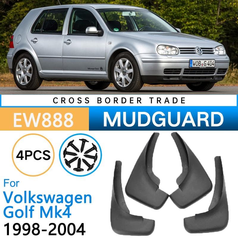 Skvettlapper foran bak for Volkswagen VW Golf 4 Mk4 2003 2002 2001 2000 1999 1998 Skvettskjermer Skvettskjerm Svart