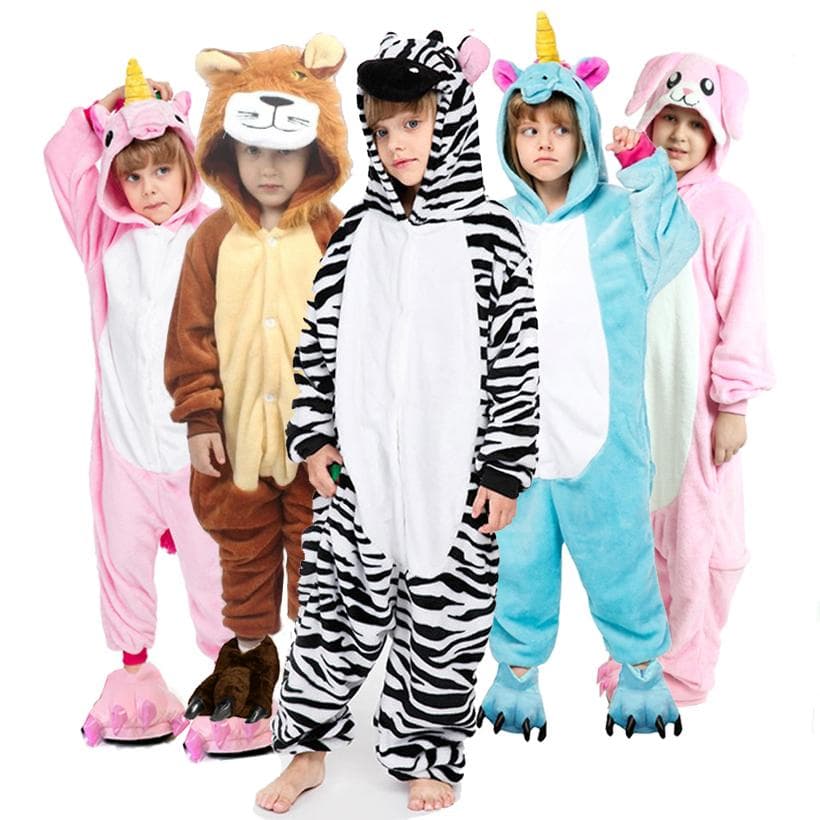 Dyre Jumpsuits Pyjama Lion Kanin Onesie Jenter Gutter Jumpsuit Barn Zebra Giraffe Nattøy Cosplay Costume i ett stykke cm
