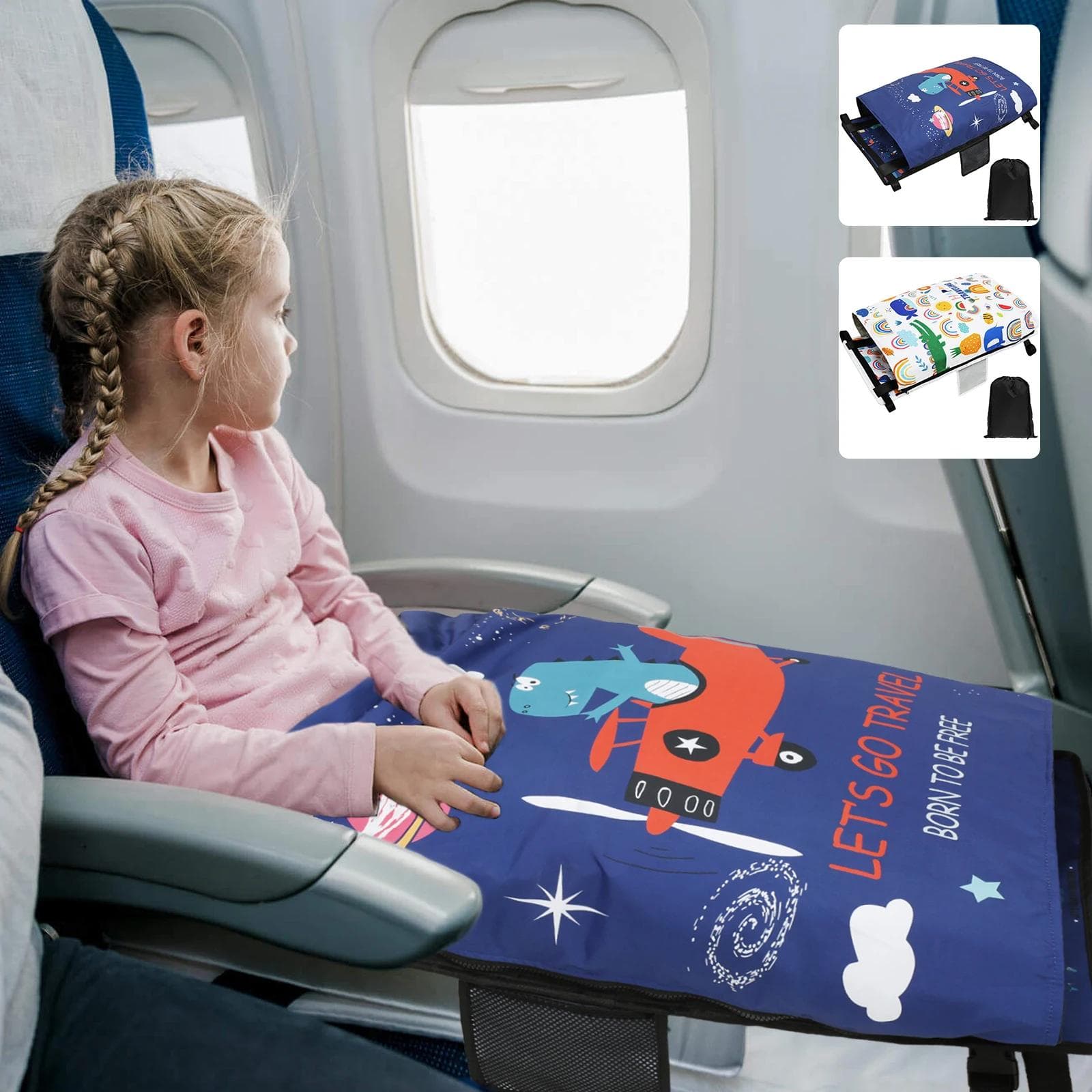 Reiseseng for barn på fly Flyhengekøyer med oppbevaringspose Bærbar baby flyseteforlenger Enkel installasjon Fjerning Sete