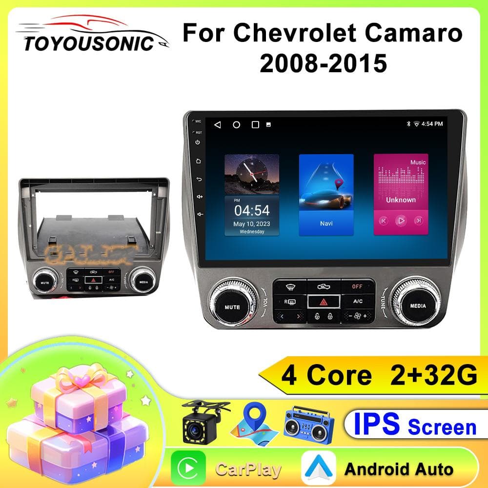 TOYOUSONIC Bilradio for Chevrolet Camaro 2008-2015 Multimediespiller CarPlay Android Auto GPS Bluetooth WIFI Bilhovedenhet