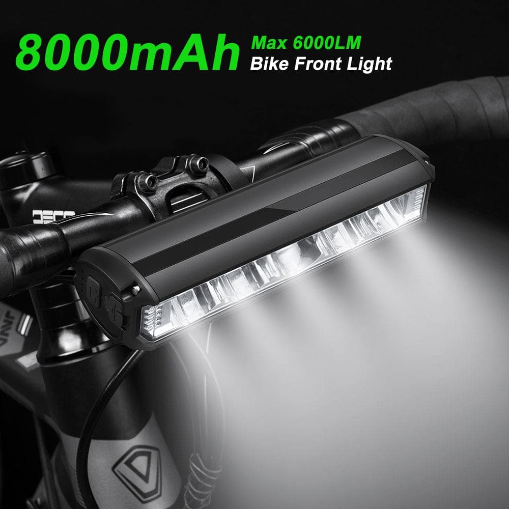 6000Lumen sykkelfrontlys USB oppladbar 8000mAh Power Bank vanntett sykkel LED-lys Nattkjøring Sykkellykt
