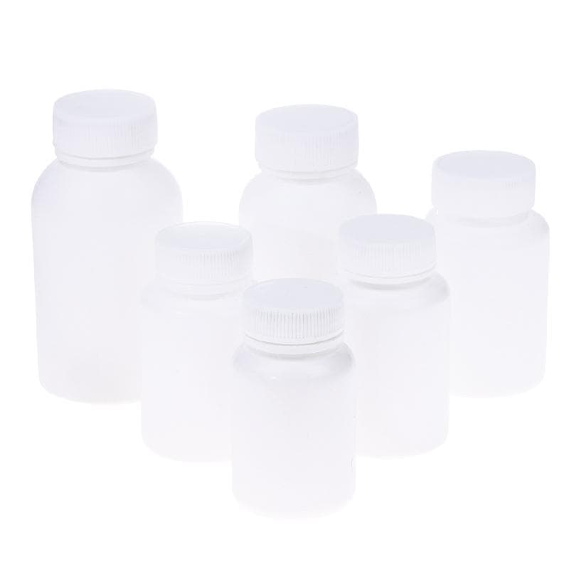 15-180 ml Plastflaske Hvit Medisinflaske med Skrukork Matkvalitet PE Oppbevaring Emballasjebeholder Pilleboks Etui Holder