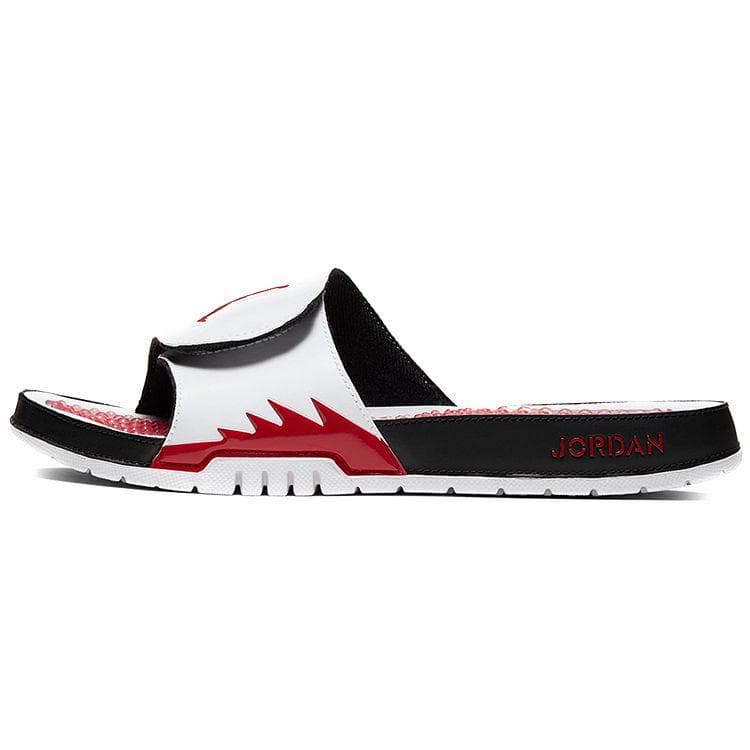 Air Jordan Hydro 5 Retro Slide Hvit Fire Rød Unisex Sneakers Svart 555501-101 cm