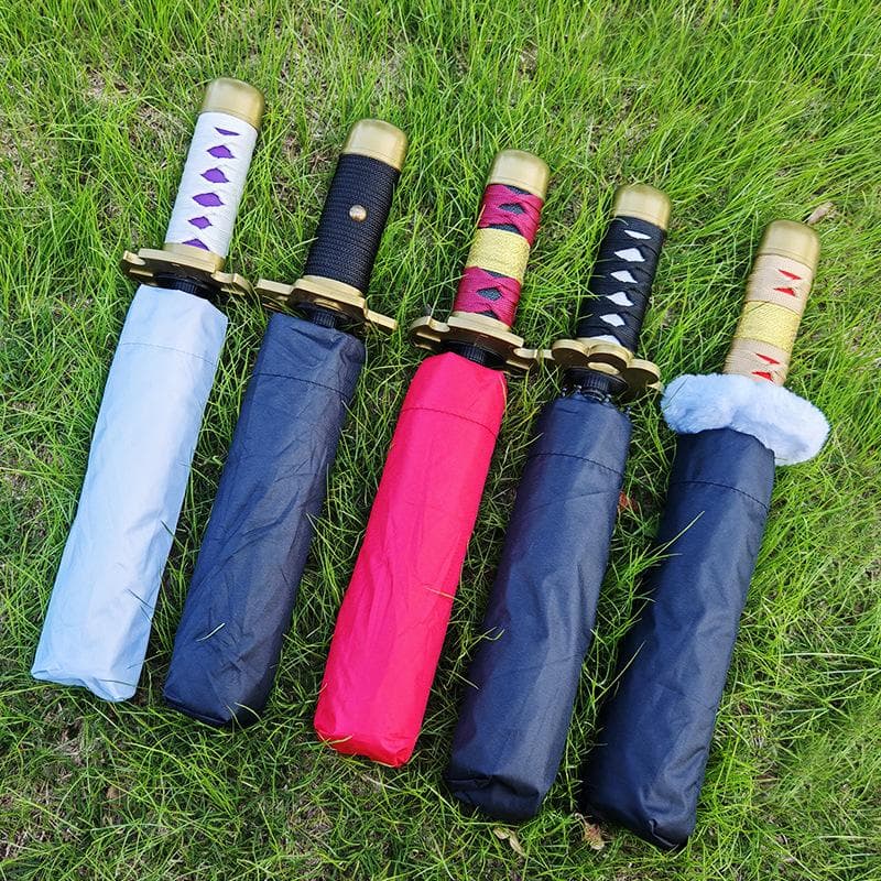 Anime Roronoa Zoro Katana Paraply UV-blokk Svart Parasoll Ninja Sverd Ekte Størrelse Japansk Katana Samurai Sabel Paraply Parasoll cm