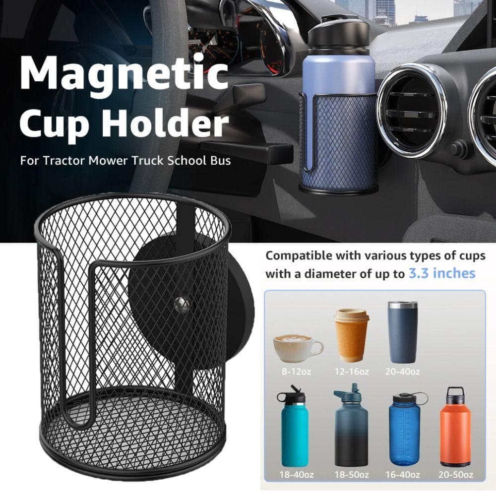 Jern Magnetisk Koppholder Kraftig Bil Drikkeflaskeholder Solid Drikkeholder Bil Svart