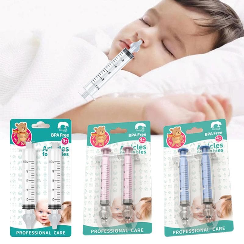 2 stk Baby neserens rhinitis nesevasker nål slange baby nese aspirator rense sprøyte baby nese skyll for barn cm