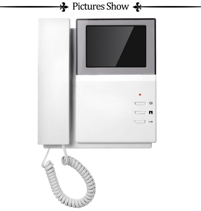 4,3  farge-LCD videodørtelefon Videointercom Innendørsmonitor Kablet dørintercom med utendørs ringeklokke IR-kamera Hvit
