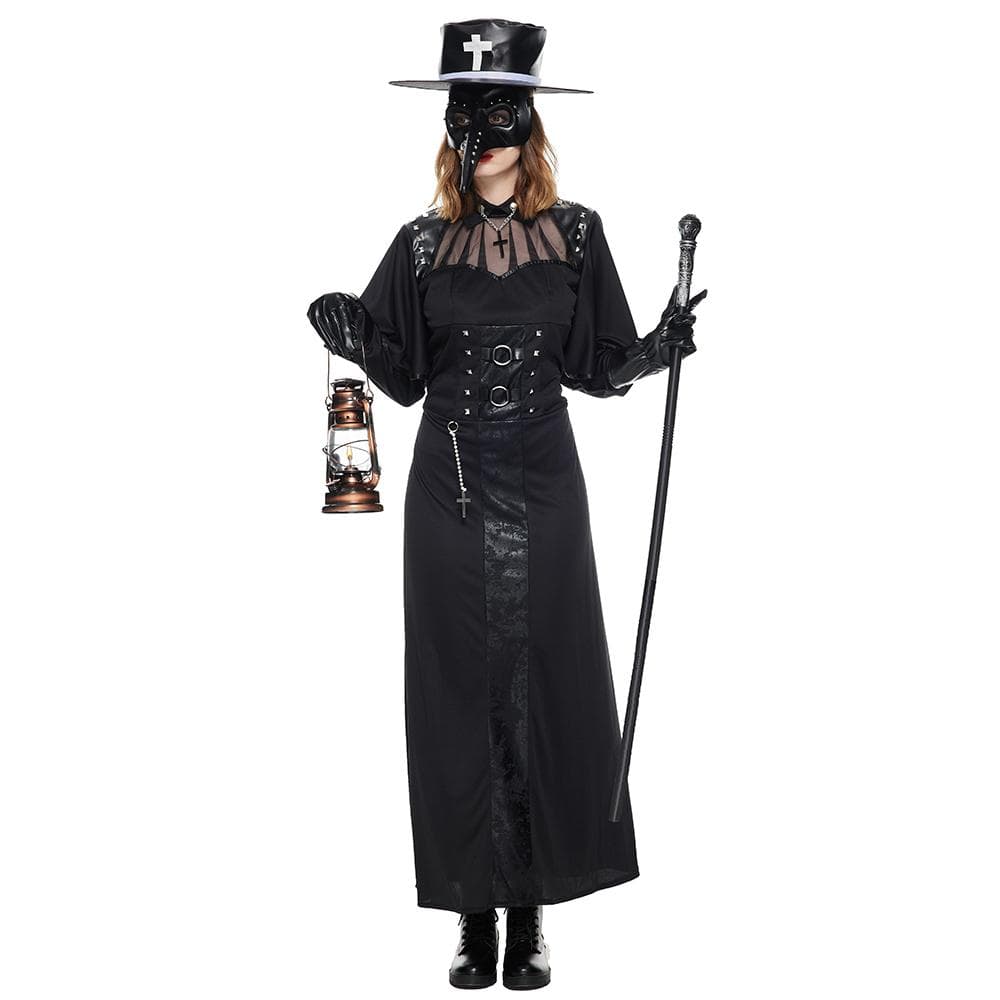 Kvinner Pestedoktor Kostyme Halloween Steampunk Middelalder Fuglenebb Cosplay Drakter cm Svart