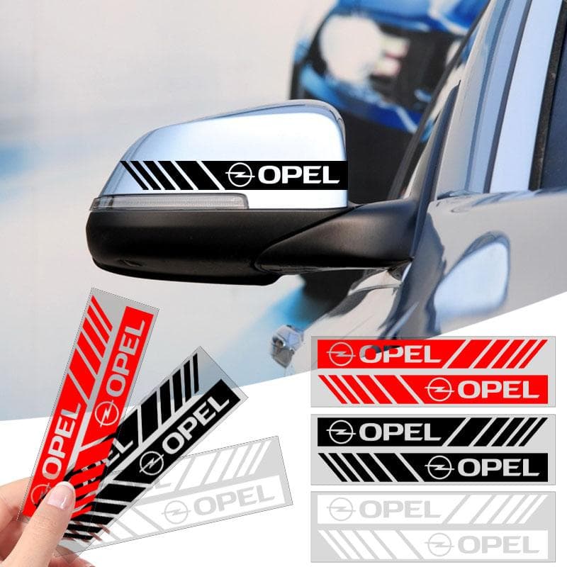 2 stk Bilstripeklistremerker Bakspeil Reflekterende Vinylklistremerker Dekorasjon For Opel Adam Ampera Corsa Insignia Karl Rocks-e Astra New Energy Hv