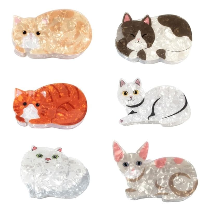 6x Hårklemme Prinsesse Kittekatt Tema Hårklemme Nydelig Kittekatt Hårklemme Hårspenne med Sterkt Grep for Jenter cm