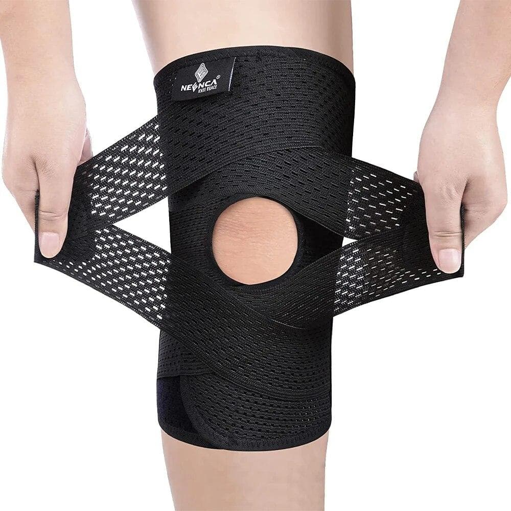 Kneortose for knesmerter Kompresjons-knestøtte med luftmaskestoff Sidestabilisatorer Meniskskade ACL Artritt Lindring