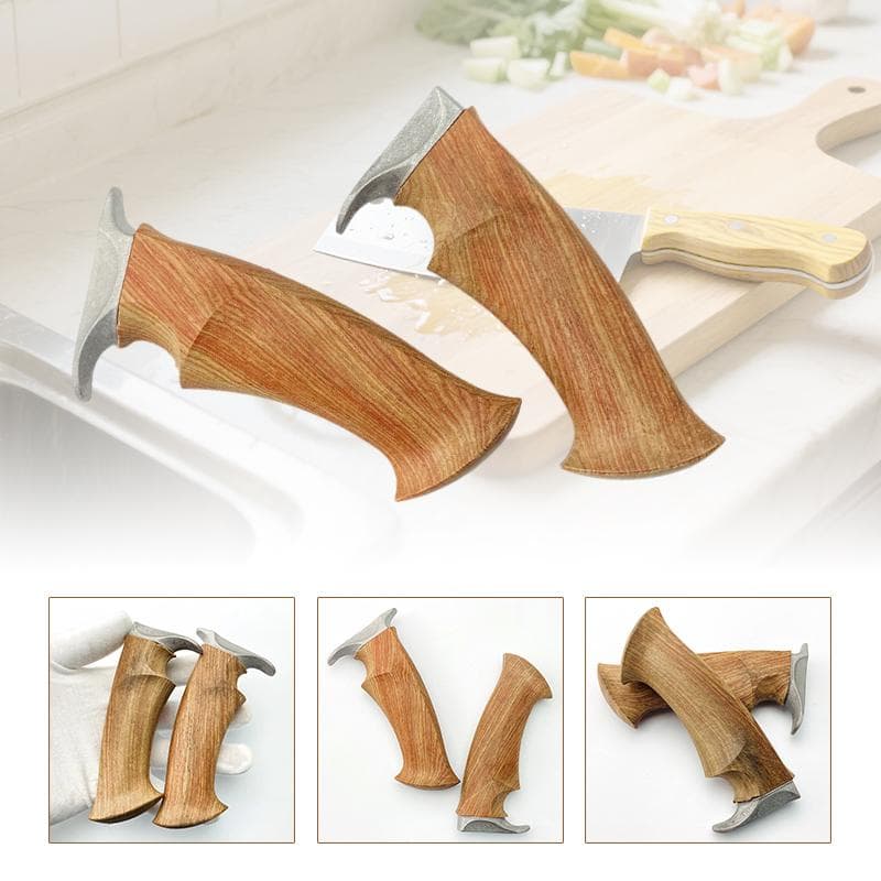 1 Sett Halvferdig Gult Pæreved Knivskaft DIY Materiale Med Knivbeskytter For DIY Knivskaft-laging Bladtilbehør