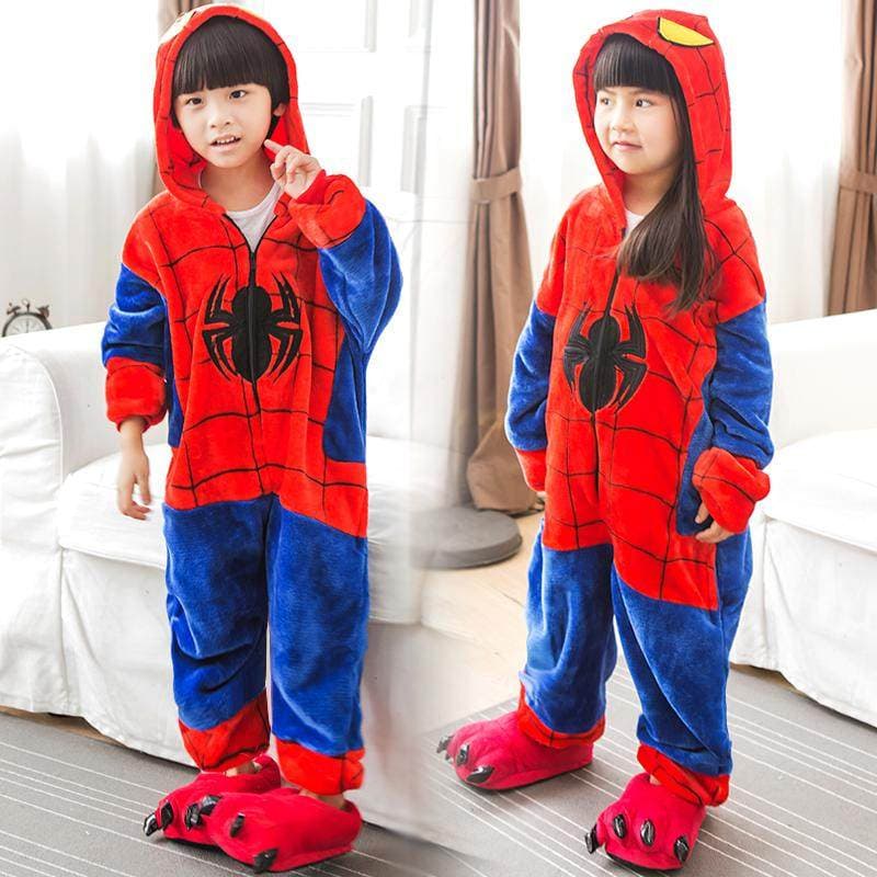 Onesie Anime Cartoon Cosplay Kigurumi Halloween Pyjamas Kid Natttøy Hjemmetøy Jumpsuit cm Rød