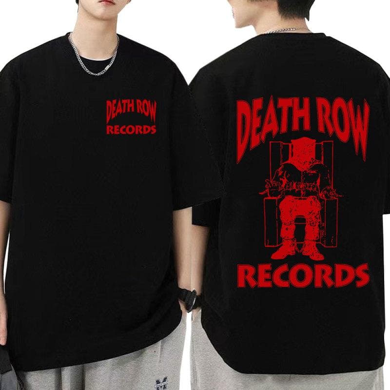 Death Row Records T-skjorte Herre Dame Bomull Høykvalitets Estetisk T-skjorte Tupac 2pac Vintage Hip Hop T-skjorte Harajuku Streetwear cm