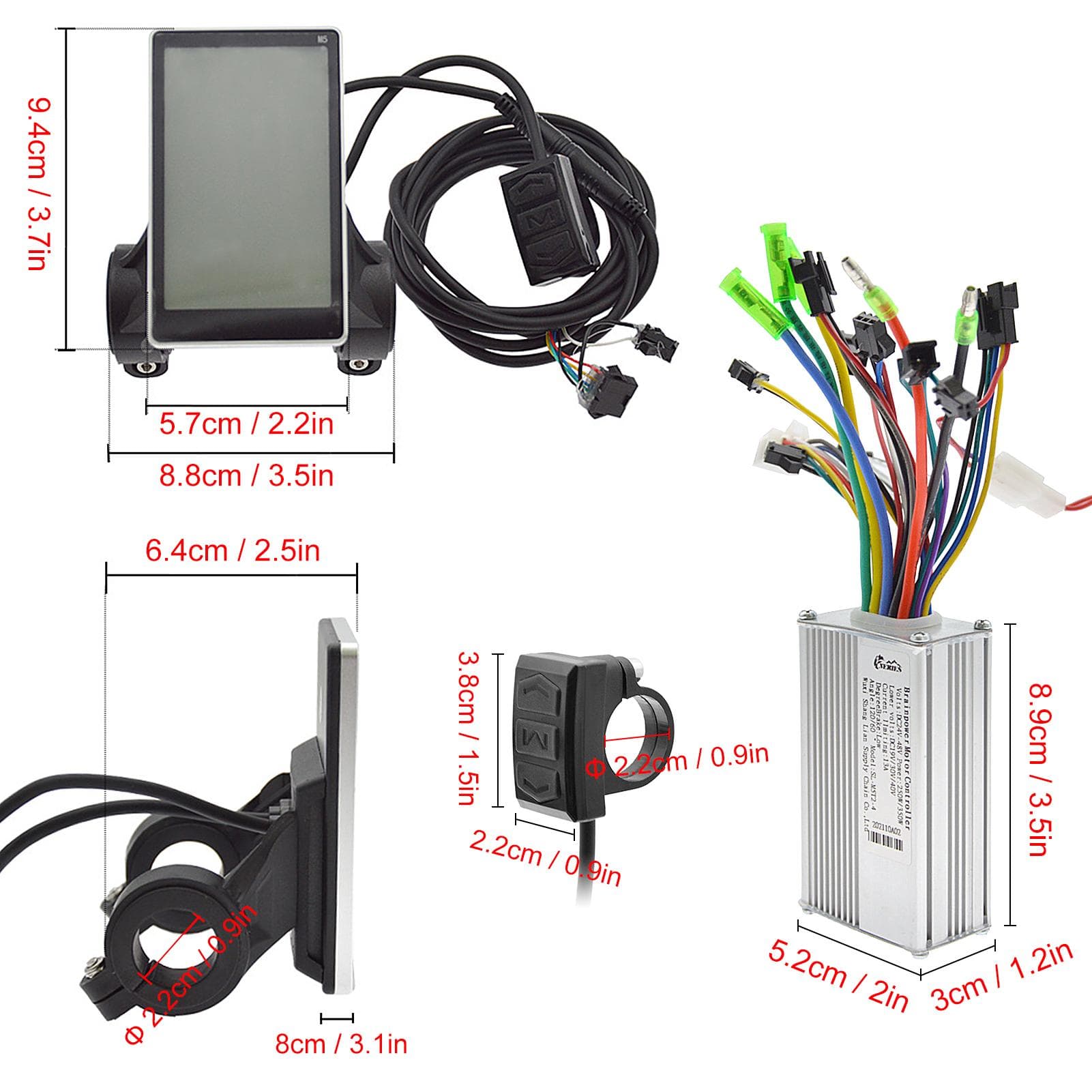 Aluminiumslegering Elektrisk Sparkesykkel Motor Kontroller Intelligent Børsteløs Motor Kontroller + Elektrisk Sparkesykkel LCD