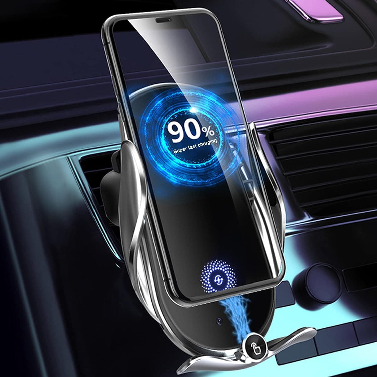 Tilpasset trådløst billaderfeste for Mercedes-Benz GLC-klasse 2016-2022 og C-klasse 2015-2021, biltelefonfeste med 15W hurtiglading, automatisk
