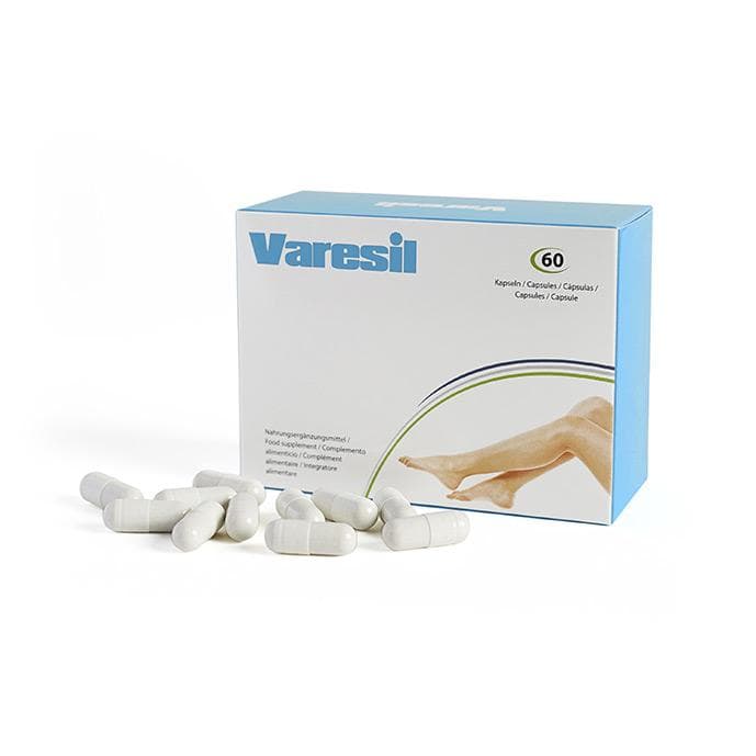Varesil piller, piller for åreknuter og deres forebygging Hvit/babyblå farge