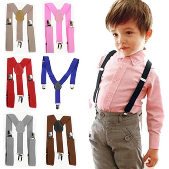 Nydelige barn Gutter Jenter Y-rygg seleseler Barnelastisk Justerbar Clip-On seler cm Svart
