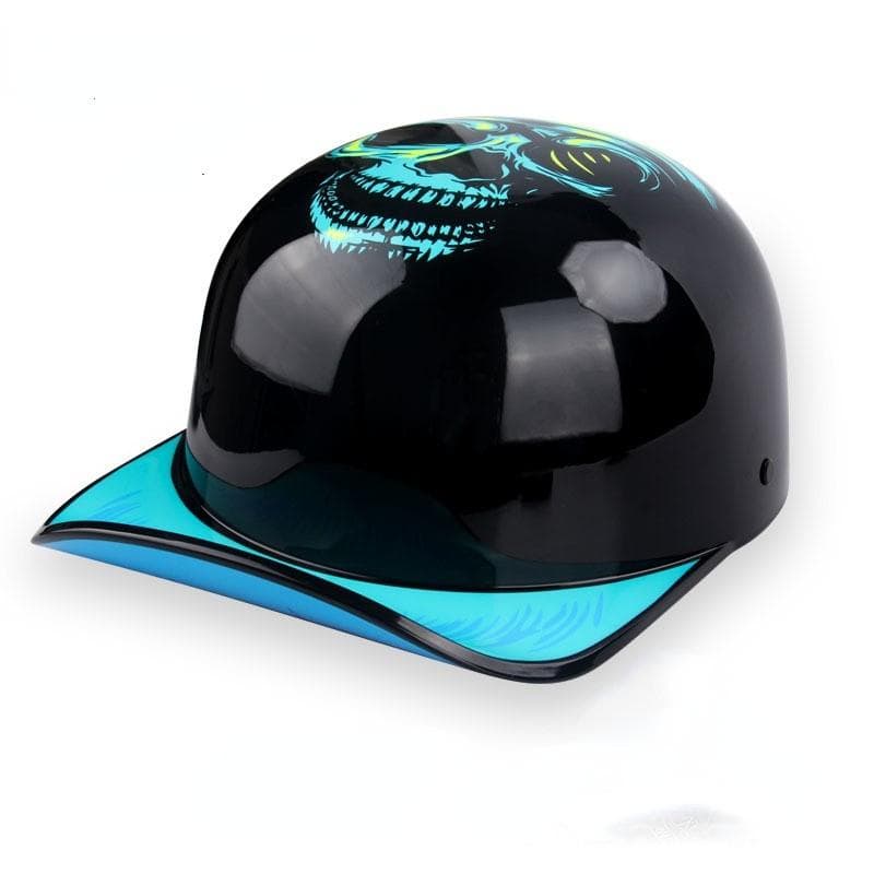 Retro Hjelm Personlighet Sommer Baseball Cap Elektrisk flaske Bil Lokomotiv Halvhjelm Menn og kvinner Riding Harley Scoop Hjelm Hjelm cm Blå
