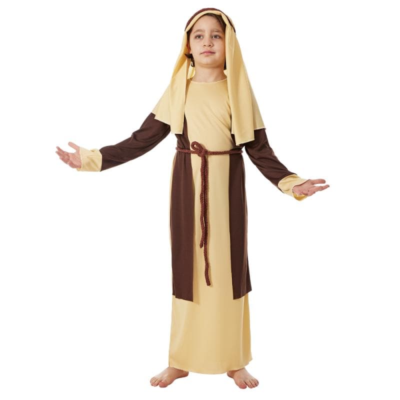 Saint Joseph bibelsk religiøse barn arabisk kostyme Halloween gutter cosplay antrekk cm beige