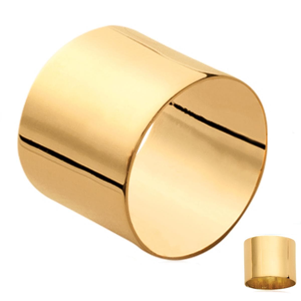 Gullbelagt ring 'Tube' 15 mm gull