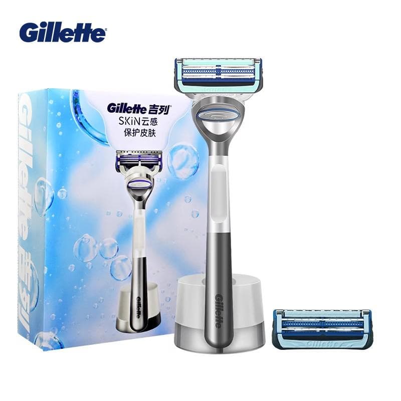 Gillette SKIN Cloud-Sensitive Barberhøvel 1 skaft + 2 bladhoder + 1 magnetisk base ( smørelist)