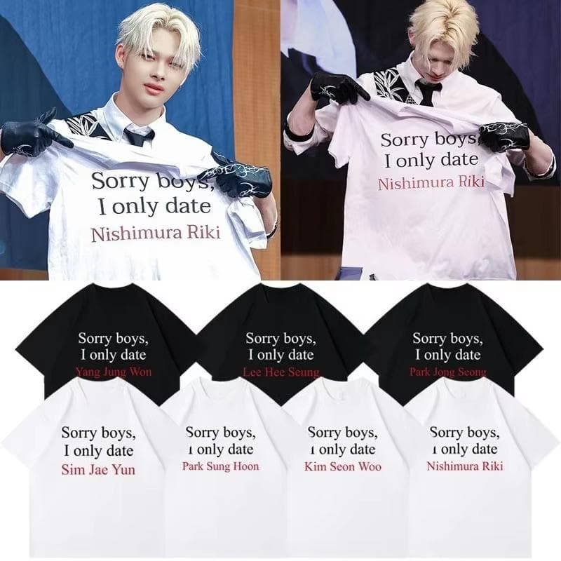 Sommer Ny ENHYPEN Støtteklær De Samme Trykte Grafiske T-skjortene for Kvinner Fans Gaver Som De Av Riku Nishimura Streetwear cm